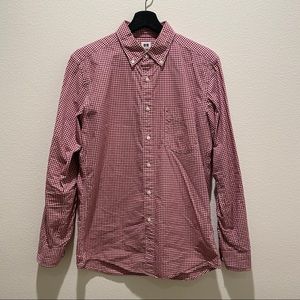 Men’s Uniqlo Red/White Gingham L/S Button Down S